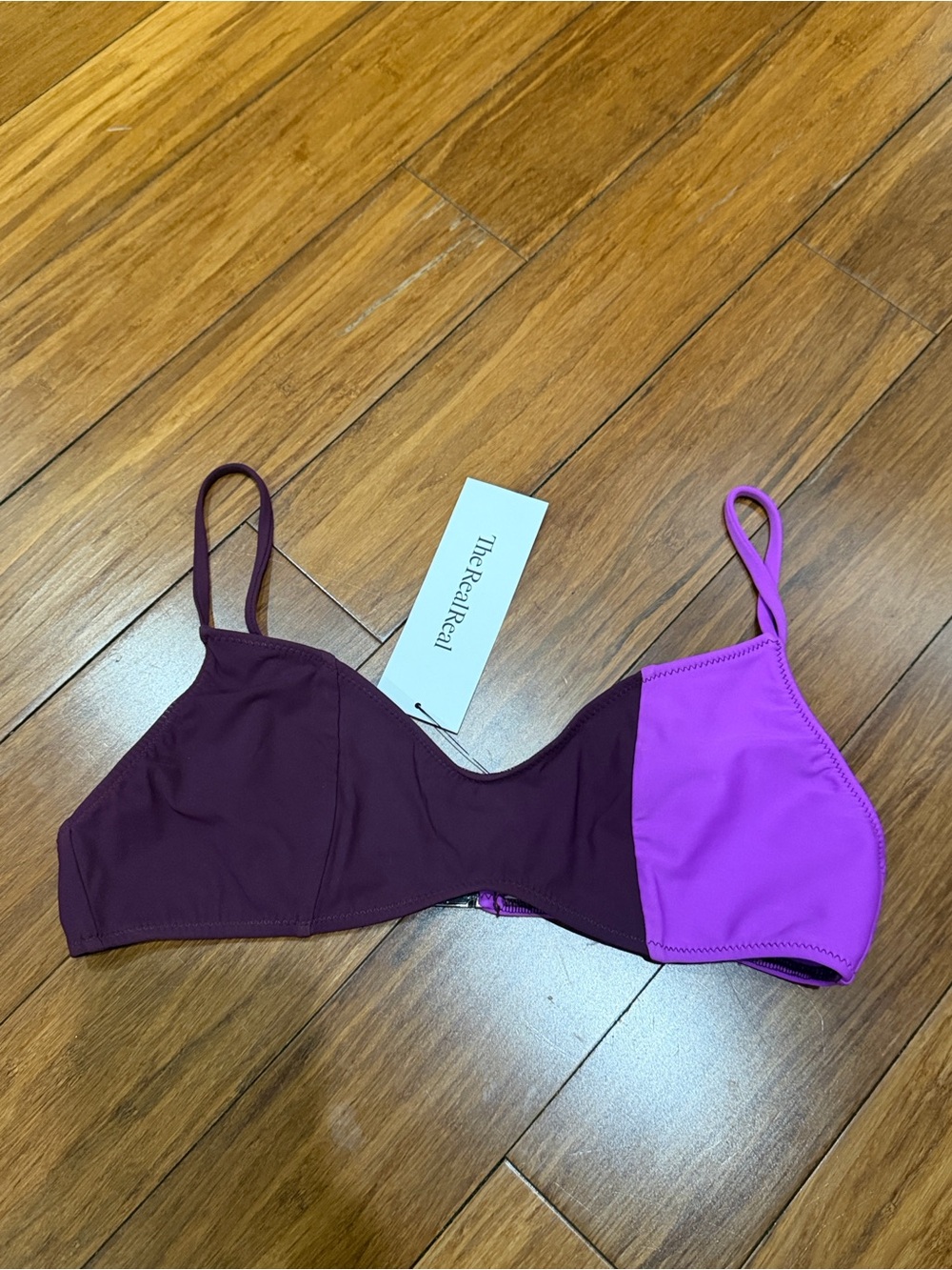 Araks Two-Tone Purple & Violet bikini top L